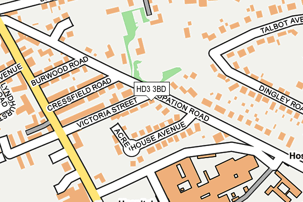 HD3 3BD map - OS OpenMap – Local (Ordnance Survey) HD3 3BD map - OS OpenMap – Local (Ordnance Survey)
