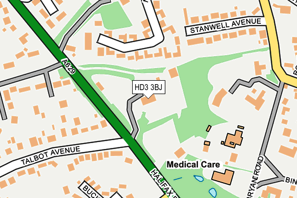 HD3 3BJ map - OS OpenMap – Local (Ordnance Survey) HD3 3BJ map - OS OpenMap – Local (Ordnance Survey)