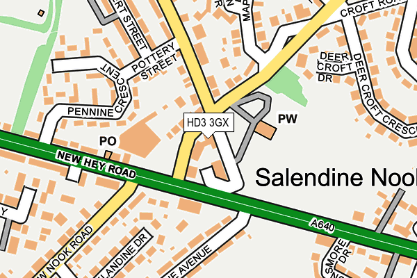HD3 3GX map - OS OpenMap – Local (Ordnance Survey) HD3 3GX map - OS OpenMap – Local (Ordnance Survey)