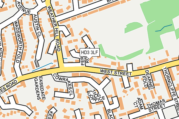 HD3 3LF map - OS OpenMap – Local (Ordnance Survey) HD3 3LF map - OS OpenMap – Local (Ordnance Survey)