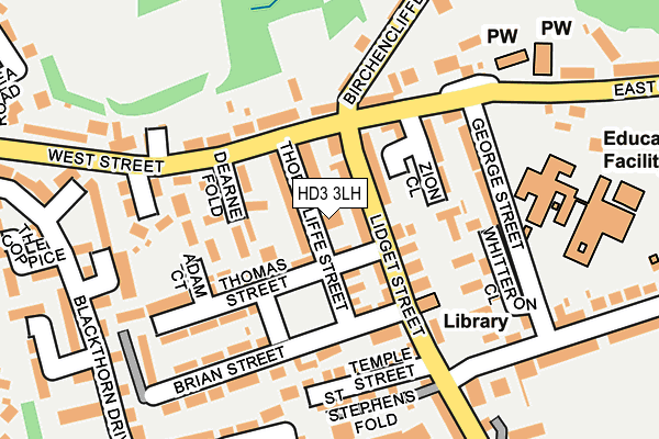 HD3 3LH map - OS OpenMap – Local (Ordnance Survey) HD3 3LH map - OS OpenMap – Local (Ordnance Survey)