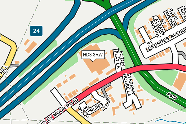 HD3 3RW map - OS OpenMap – Local (Ordnance Survey) HD3 3RW map - OS OpenMap – Local (Ordnance Survey)