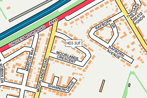 HD3 3UF map - OS OpenMap – Local (Ordnance Survey) HD3 3UF map - OS OpenMap – Local (Ordnance Survey)