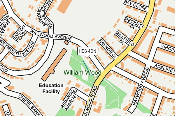 HD3 4DN map - OS OpenMap – Local (Ordnance Survey) HD3 4DN map - OS OpenMap – Local (Ordnance Survey)
