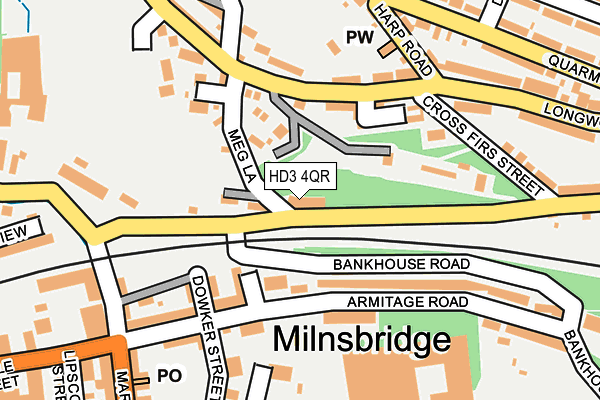 HD3 4QR map - OS OpenMap – Local (Ordnance Survey) HD3 4QR map - OS OpenMap – Local (Ordnance Survey)