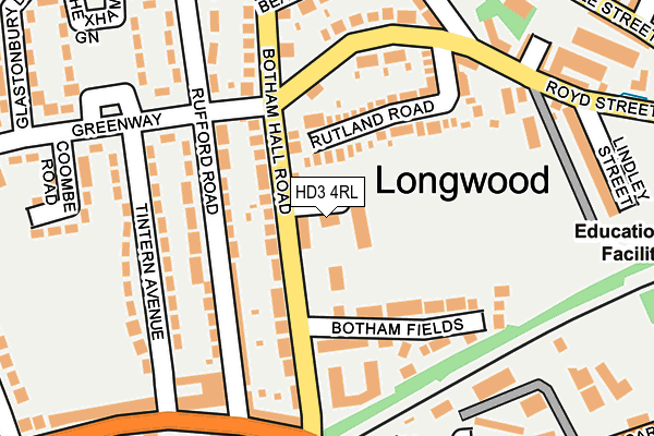 HD3 4RL map - OS OpenMap – Local (Ordnance Survey) HD3 4RL map - OS OpenMap – Local (Ordnance Survey)
