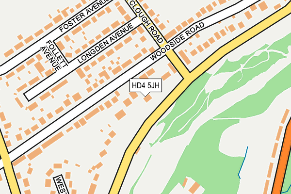 HD4 5JH map - OS OpenMap – Local (Ordnance Survey) HD4 5JH map - OS OpenMap – Local (Ordnance Survey)