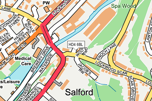HD4 6BL map - OS OpenMap – Local (Ordnance Survey) HD4 6BL map - OS OpenMap – Local (Ordnance Survey)