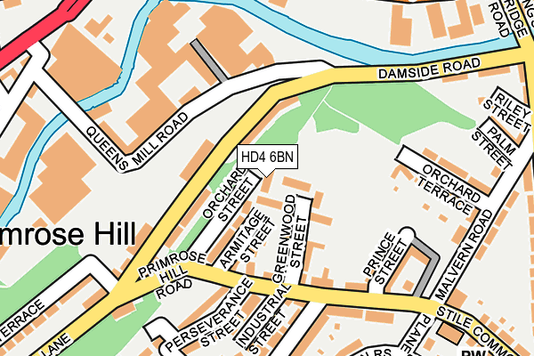 HD4 6BN map - OS OpenMap – Local (Ordnance Survey) HD4 6BN map - OS OpenMap – Local (Ordnance Survey)