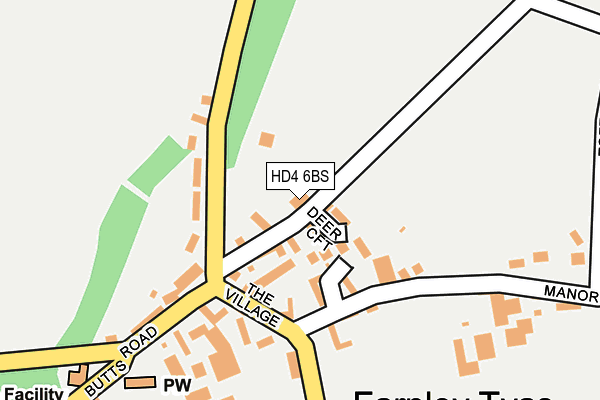 HD4 6BS map - OS OpenMap – Local (Ordnance Survey) HD4 6BS map - OS OpenMap – Local (Ordnance Survey)