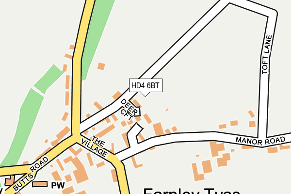 HD4 6BT map - OS OpenMap – Local (Ordnance Survey) HD4 6BT map - OS OpenMap – Local (Ordnance Survey)