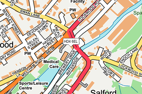 HD4 6EL map - OS OpenMap – Local (Ordnance Survey) HD4 6EL map - OS OpenMap – Local (Ordnance Survey)