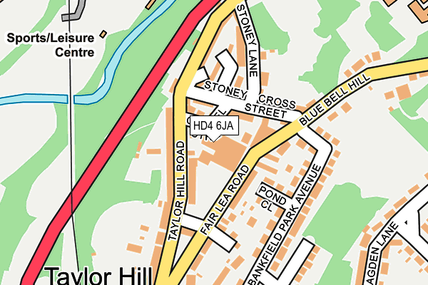 HD4 6JA map - OS OpenMap – Local (Ordnance Survey) HD4 6JA map - OS OpenMap – Local (Ordnance Survey)