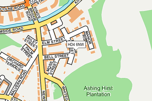 HD4 6NW map - OS OpenMap – Local (Ordnance Survey) HD4 6NW map - OS OpenMap – Local (Ordnance Survey)