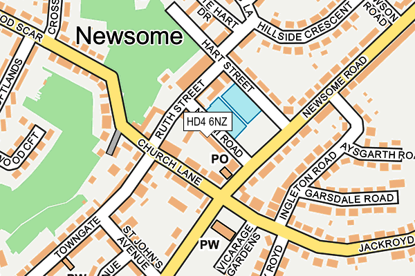 HD4 6NZ map - OS OpenMap – Local (Ordnance Survey) HD4 6NZ map - OS OpenMap – Local (Ordnance Survey)