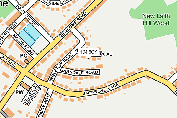 HD4 6QY map - OS OpenMap – Local (Ordnance Survey) HD4 6QY map - OS OpenMap – Local (Ordnance Survey)