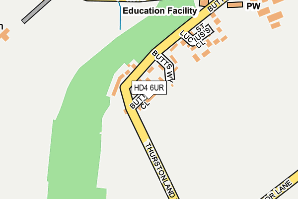 HD4 6UR map - OS OpenMap – Local (Ordnance Survey) HD4 6UR map - OS OpenMap – Local (Ordnance Survey)
