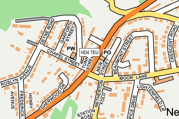 HD4 7EU map - OS OpenMap – Local (Ordnance Survey) HD4 7EU map - OS OpenMap – Local (Ordnance Survey)