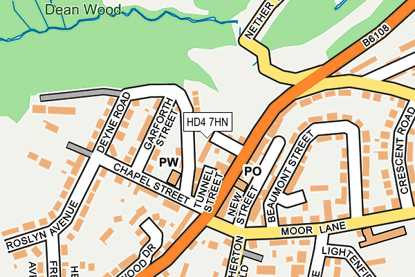 HD4 7HN map - OS OpenMap – Local (Ordnance Survey) HD4 7HN map - OS OpenMap – Local (Ordnance Survey)