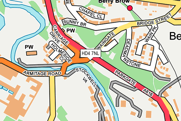 HD4 7NL map - OS OpenMap – Local (Ordnance Survey) HD4 7NL map - OS OpenMap – Local (Ordnance Survey)