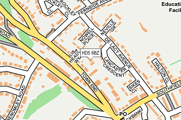 HD5 8BZ map - OS OpenMap – Local (Ordnance Survey) HD5 8BZ map - OS OpenMap – Local (Ordnance Survey)