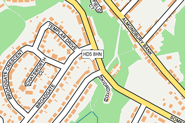 HD5 8HN map - OS OpenMap – Local (Ordnance Survey) HD5 8HN map - OS OpenMap – Local (Ordnance Survey)