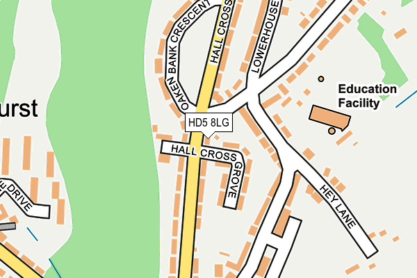 HD5 8LG map - OS OpenMap – Local (Ordnance Survey) HD5 8LG map - OS OpenMap – Local (Ordnance Survey)