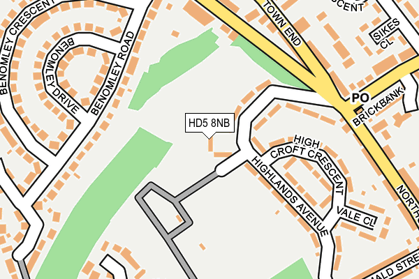 HD5 8NB map - OS OpenMap – Local (Ordnance Survey) HD5 8NB map - OS OpenMap – Local (Ordnance Survey)