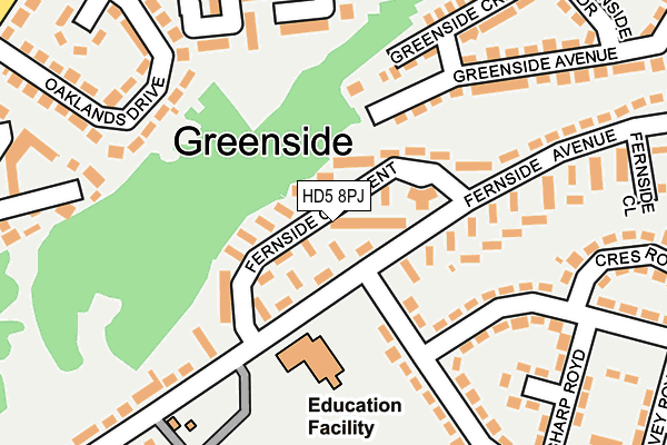 HD5 8PJ map - OS OpenMap – Local (Ordnance Survey) HD5 8PJ map - OS OpenMap – Local (Ordnance Survey)