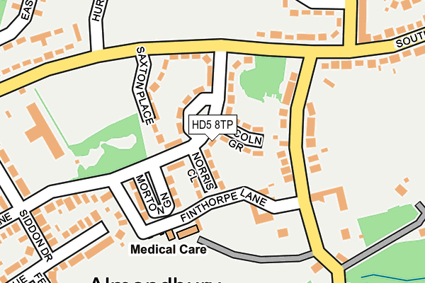 HD5 8TP map - OS OpenMap – Local (Ordnance Survey) HD5 8TP map - OS OpenMap – Local (Ordnance Survey)