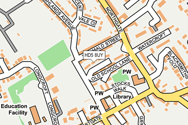 HD5 8UY map - OS OpenMap – Local (Ordnance Survey) HD5 8UY map - OS OpenMap – Local (Ordnance Survey)
