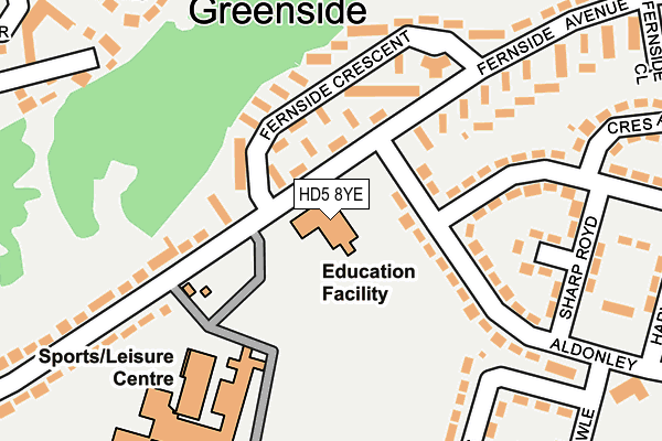 HD5 8YE map - OS OpenMap – Local (Ordnance Survey) HD5 8YE map - OS OpenMap – Local (Ordnance Survey)