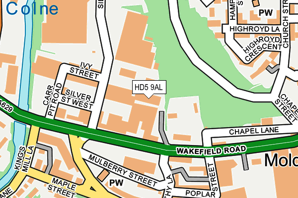 HD5 9AL map - OS OpenMap – Local (Ordnance Survey)