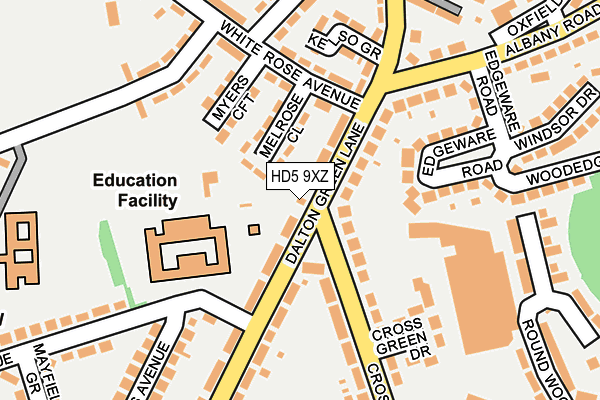 HD5 9XZ map - OS OpenMap – Local (Ordnance Survey) HD5 9XZ map - OS OpenMap – Local (Ordnance Survey)