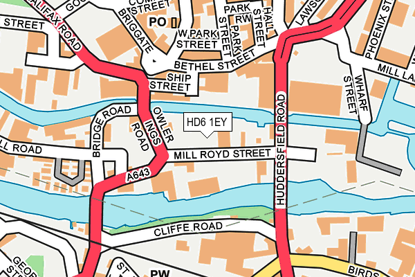 HD6 1EY map - OS OpenMap – Local (Ordnance Survey) HD6 1EY map - OS OpenMap – Local (Ordnance Survey)