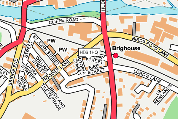 HD6 1HQ map - OS OpenMap – Local (Ordnance Survey) HD6 1HQ map - OS OpenMap – Local (Ordnance Survey)