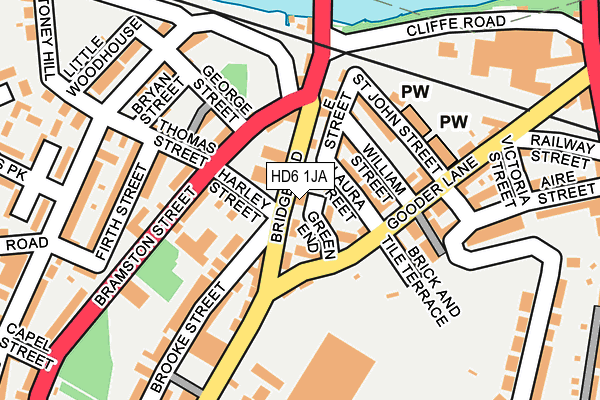 HD6 1JA map - OS OpenMap – Local (Ordnance Survey) HD6 1JA map - OS OpenMap – Local (Ordnance Survey)