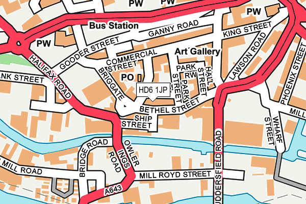 HD6 1JP map - OS OpenMap – Local (Ordnance Survey) HD6 1JP map - OS OpenMap – Local (Ordnance Survey)