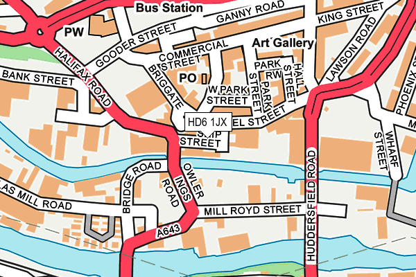HD6 1JX map - OS OpenMap – Local (Ordnance Survey) HD6 1JX map - OS OpenMap – Local (Ordnance Survey)