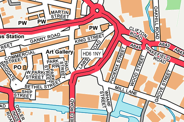 HD6 1NY map - OS OpenMap – Local (Ordnance Survey) HD6 1NY map - OS OpenMap – Local (Ordnance Survey)