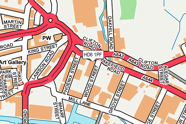 HD6 1PF map - OS OpenMap – Local (Ordnance Survey) HD6 1PF map - OS OpenMap – Local (Ordnance Survey)