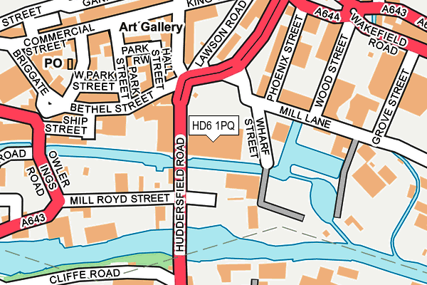 HD6 1PQ map - OS OpenMap – Local (Ordnance Survey) HD6 1PQ map - OS OpenMap – Local (Ordnance Survey)