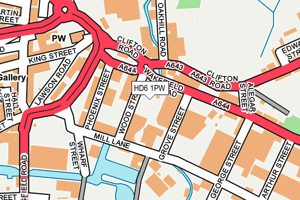 HD6 1PW map - OS OpenMap – Local (Ordnance Survey) HD6 1PW map - OS OpenMap – Local (Ordnance Survey)