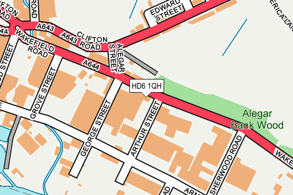 HD6 1QH map - OS OpenMap – Local (Ordnance Survey) HD6 1QH map - OS OpenMap – Local (Ordnance Survey)