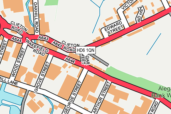 HD6 1QN map - OS OpenMap – Local (Ordnance Survey) HD6 1QN map - OS OpenMap – Local (Ordnance Survey)