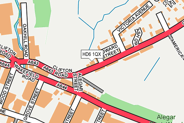 HD6 1QX map - OS OpenMap – Local (Ordnance Survey) HD6 1QX map - OS OpenMap – Local (Ordnance Survey)