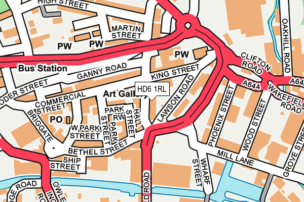 HD6 1RL map - OS OpenMap – Local (Ordnance Survey) HD6 1RL map - OS OpenMap – Local (Ordnance Survey)