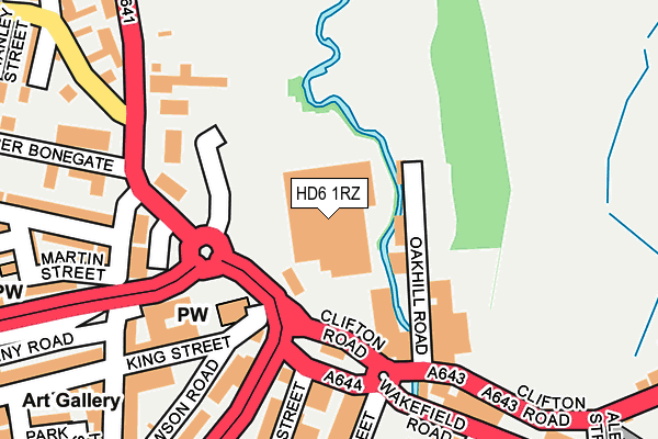 HD6 1RZ map - OS OpenMap – Local (Ordnance Survey) HD6 1RZ map - OS OpenMap – Local (Ordnance Survey)