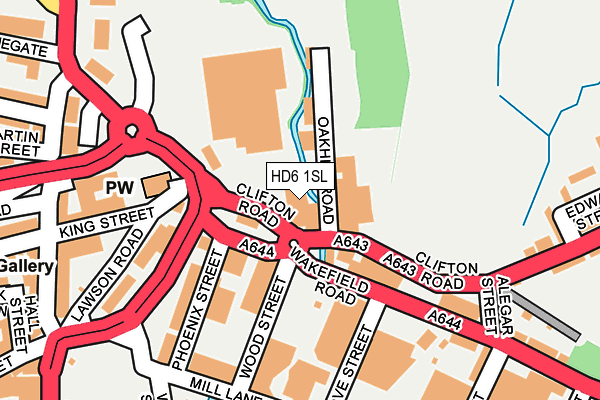 HD6 1SL map - OS OpenMap – Local (Ordnance Survey) HD6 1SL map - OS OpenMap – Local (Ordnance Survey)