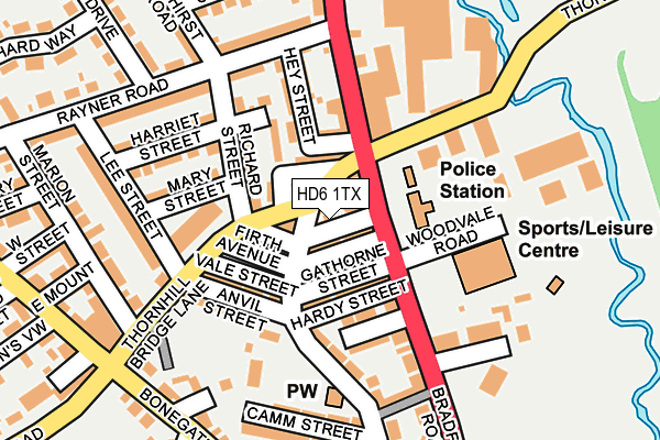 HD6 1TX map - OS OpenMap – Local (Ordnance Survey) HD6 1TX map - OS OpenMap – Local (Ordnance Survey)